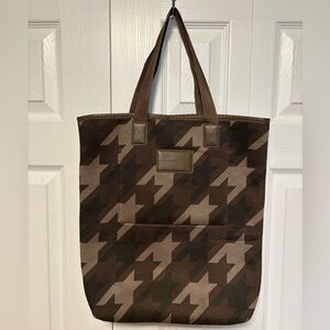 Marc by Marc Jacobs Brown/Gray/Black Houndstooth Neoprene Tote Bag